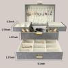 imageDajasan Jewelry Box for Girls Women PU Leather Jewelry Organizer Box 3 Layers Jewelry Gift Box for Christmas Valentines Day Birthday Mothers Day PinkGrey  Velvet