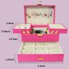 imageDajasan Jewelry Box for Girls Women PU Leather Jewelry Organizer Box 3 Layers Jewelry Gift Box for Christmas Valentines Day Birthday Mothers Day PinkRose Red  Velvet