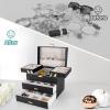 imageDajasan Jewelry Boxes for Women Girls Jewelry Storage Organizer 4 Layers Large Jewelry Organizer Box with 2 Drawers for Friends Wife or Mother Gift PinkBlack  Gold