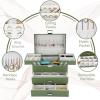imageDajasan Jewelry Boxes for Women Girls Jewelry Storage Organizer 4 Layers Large Jewelry Organizer Box with 2 Drawers for Friends Wife or Mother Gift PinkAvocado Green  Silver