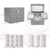 imageDajasan Jewelry Boxes for Women Girls Jewelry Storage Organizer 4 Layers Large Jewelry Organizer Box with 2 Drawers for Friends Wife or Mother Gift PinkGrey  Silver