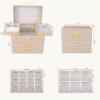 imageDajasan Jewelry Boxes for Women Girls Jewelry Storage Organizer 4 Layers Large Jewelry Organizer Box with 2 Drawers for Friends Wife or Mother Gift PinkChampagne  Gold
