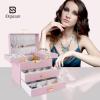 imageDajasan Jewelry Boxes for Women Girls Jewelry Storage Organizer 4 Layers Large Jewelry Organizer Box with 2 Drawers for Friends Wife or Mother Gift PinkLight Pink  Gold