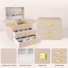 imageDajasan Jewelry Boxes for Women Girls Jewelry Storage Organizer 4 Layers Large Jewelry Organizer Box with 2 Drawers for Friends Wife or Mother Gift PinkChampagne  Gold