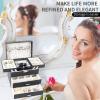 imageDajasan Jewelry Boxes for Women Girls Jewelry Storage Organizer 4 Layers Large Jewelry Organizer Box with 2 Drawers for Friends Wife or Mother Gift PinkBlack  Silver