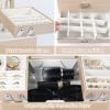 imageDajasan Jewelry Boxes for Women Girls Jewelry Storage Organizer 4 Layers Large Jewelry Organizer Box with 2 Drawers for Friends Wife or Mother Gift PinkChampagne  Silver