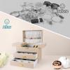 imageDajasan Jewelry Boxes for Women Girls Jewelry Storage Organizer 4 Layers Large Jewelry Organizer Box with 2 Drawers for Friends Wife or Mother Gift PinkChampagne  Gold