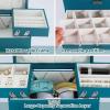 imageDajasan Jewelry Boxes for Women Girls Jewelry Storage Organizer 4 Layers Large Jewelry Organizer Box with 2 Drawers for Friends Wife or Mother Gift PinkBlue  Silver