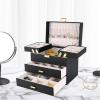 imageDajasan Jewelry Boxes for Women Girls Jewelry Storage Organizer 4 Layers Large Jewelry Organizer Box with 2 Drawers for Friends Wife or Mother Gift PinkBlack  Gold