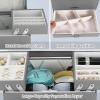 imageDajasan Jewelry Boxes for Women Girls Jewelry Storage Organizer 4 Layers Large Jewelry Organizer Box with 2 Drawers for Friends Wife or Mother Gift PinkGrey  Silver