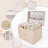 imageDajasan Jewelry Boxes for Women Girls Jewelry Storage Organizer 4 Layers Large Jewelry Organizer Box with 2 Drawers for Friends Wife or Mother Gift PinkChampagne  Gold