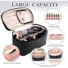 imageDajasan Makeup Bag Portable Travel Cosmetic Bag Large Makeup Organizer Bag PU Leather Makeup Organizer Case Travel Toiletry Bag for Women Girls 1181 x 67 x 709 InchBlack