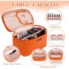 imageDajasan Makeup Bag Portable Travel Cosmetic Bag Large Makeup Organizer Bag PU Leather Makeup Organizer Case Travel Toiletry Bag for Women Girls 1181 x 67 x 709 InchOrange