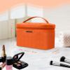 imageDajasan Makeup Bag Portable Travel Cosmetic Bag Large Makeup Organizer Bag PU Leather Makeup Organizer Case Travel Toiletry Bag for Women Girls 1181 x 67 x 709 InchOrange