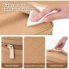 imageDajasan Makeup Bag Portable Travel Cosmetic Bag Large Makeup Organizer Bag PU Leather Makeup Organizer Case Travel Toiletry Bag for Women Girls 1181 x 67 x 709 InchKhaki