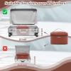 imageDajasan Makeup Bag Portable Travel Cosmetic Bag Large Makeup Organizer Bag PU Leather Makeup Organizer Case Travel Toiletry Bag for Women Girls 1181 x 67 x 709 InchBrown