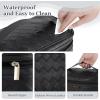 imageDajasan Makeup Bag Portable Travel Cosmetic Bag Large Makeup Organizer Bag PU Leather Makeup Organizer Case Travel Toiletry Bag for Women Girls 1181 x 67 x 709 InchBlack