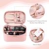 imageDajasan Makeup Bag Portable Travel Cosmetic Bag Large Makeup Organizer Bag PU Leather Makeup Organizer Case Travel Toiletry Bag for Women Girls 1181 x 67 x 709 InchPink