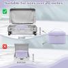 imageDajasan Makeup Bag Portable Travel Cosmetic Bag Large Makeup Organizer Bag PU Leather Makeup Organizer Case Travel Toiletry Bag for Women Girls 1181 x 67 x 709 InchLight Purple