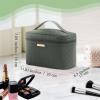 imageDajasan Makeup Bag Portable Travel Cosmetic Bag Large Makeup Organizer Bag PU Leather Makeup Organizer Case Travel Toiletry Bag for Women Girls 1181 x 67 x 709 InchGreen