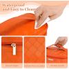 imageDajasan Makeup Bag Portable Travel Cosmetic Bag Large Makeup Organizer Bag PU Leather Makeup Organizer Case Travel Toiletry Bag for Women Girls 1181 x 67 x 709 InchOrange