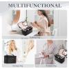 imageDajasan Makeup Bag Portable Travel Cosmetic Bag Large Makeup Organizer Bag PU Leather Makeup Organizer Case Travel Toiletry Bag for Women Girls 1181 x 67 x 709 InchBlack