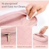 imageDajasan Makeup Bag Portable Travel Cosmetic Bag Large Makeup Organizer Bag PU Leather Makeup Organizer Case Travel Toiletry Bag for Women Girls 1181 x 67 x 709 InchPink
