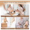 imageDajasan Makeup Bag Portable Travel Cosmetic Bag Large Makeup Organizer Bag PU Leather Makeup Organizer Case Travel Toiletry Bag for Women Girls 1181 x 67 x 709 InchKhaki