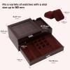 imageDajasan Watch Box Watch Case for Men 8 Slot Watch Display Case with Glass Lid Large Watch Holder Organizer Sunglass Storage Organizer for Watch Ring Jewelry Gift Idea PU Leather BlackBrown  Brown