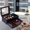 imageDajasan Watch Box Watch Case for Men 8 Slot Watch Display Case with Glass Lid Large Watch Holder Organizer Sunglass Storage Organizer for Watch Ring Jewelry Gift Idea PU Leather BlackBlue  Brown