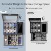 imageDajasan Watch Box Watch Case for Men 8 Slot Watch Display Case with Glass Lid Large Watch Holder Organizer Sunglass Storage Organizer for Watch Ring Jewelry Gift Idea PU Leather BlackBlack  Grey