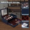 imageDajasan Watch Box Watch Case for Men 8 Slot Watch Display Case with Glass Lid Large Watch Holder Organizer Sunglass Storage Organizer for Watch Ring Jewelry Gift Idea PU Leather BlackBlue  Brown