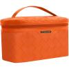 imageDajasan Makeup Bag Portable Travel Cosmetic Bag Large Makeup Organizer Bag PU Leather Makeup Organizer Case Travel Toiletry Bag for Women Girls 1181 x 67 x 709 InchOrange
