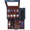 imageDajasan Watch Box Watch Case for Men 8 Slot Watch Display Case with Glass Lid Large Watch Holder Organizer Sunglass Storage Organizer for Watch Ring Jewelry Gift Idea PU Leather BlackBlue  Brown