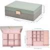 imageDajasan Jewelry Box for Girls Women Jewelry Organizer Box with Two Colors Jewelry Gift Box for Christmas Mothers Day Valentines Day Birthday Green