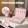 imageDajasan Jewelry Box for Girls Women Jewelry Organizer Box with Two Colors Jewelry Gift Box for Christmas Mothers Day Valentines Day Birthday Green