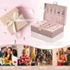 imageDajasan Jewelry Boxes for Women Girls 2 Layers Jewelry Organizer Box with Removable Tray Mothers Day Gifts Jewelry Storage Case for Friends Wife or Mom Gift Beige