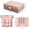 imageDajasan Jewelry Boxes for Women Girls 2 Layers Jewelry Organizer Box with Removable Tray Mothers Day Gifts Jewelry Storage Case for Friends Wife or Mom Gift Beige