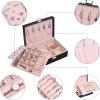 imageDajasan Jewelry Boxes for Women Girls Jewelry Organizer Box 2Layer Large Leather Jewelry Storage Case for Earring Ring Necklace Bracelets Black