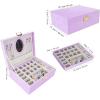imageDajasan Jewelry Boxes for Women Girls Jewelry Organizer Box 2Layer Large Velvet Jewelry Organizer for Rings Necklaces Bracelets Watch EarringPinkLight Purple