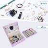 imageDajasan Jewelry Boxes for Women Girls Jewelry Organizer Box 2Layer Large Velvet Jewelry Organizer for Rings Necklaces Bracelets Watch EarringPinkLight Purple