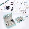 imageDajasan Jewelry Boxes for Women Girls Jewelry Organizer Box 2Layer Large Velvet Jewelry Organizer for Rings Necklaces Bracelets Watch EarringPinklight green