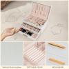 imageDajasan Jewelry Boxes for Women Jewelry Box Organizer with 2 Drawers 3Tier Large Jewelry Holder Organizer Box for Necklace Ring Earring Bracelet Gift Idea Modern Style WhiteWhite