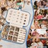 imageDajasan Mini Jewelry Travel Case Portable Travel Jewelry Box Christmas Gifts for Women Mom Friends Female Sister Blue