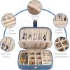 imageDajasan Mini Jewelry Travel Case Portable Travel Jewelry Box Christmas Gifts for Women Mom Friends Female Sister Blue