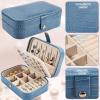 imageDajasan Mini Jewelry Travel Case Portable Travel Jewelry Box Christmas Gifts for Women Mom Friends Female Sister Blue