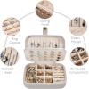imageDajasan Mini Travel Jewelry Case Portable Travel Jewelry Box Christmas Gifts 2023 Small Jewelry Gift Box for Valentines Day Birthday Mothers Day Christmas Beige