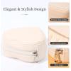 imageDajasan Small Jewelry Box Travel Jewelry Case Portable Heartshaped Leather Jewelry Box for Earrings Bracelets Rings Necklace BeigeBeige