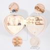 imageDajasan Small Jewelry Box Travel Jewelry Case Portable Heartshaped Leather Jewelry Box for Earrings Bracelets Rings Necklace BeigeBeige