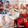 imageDajasan Velvet Jewelry Organizer Mini Travel Jewelry Case Small Portable Travel Organizer Box with Mirror for Women Girls GreyBeige 1